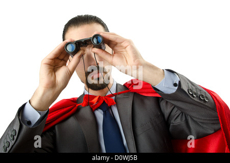 Superman isolated on the white background Stock Photo