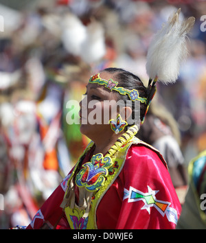 SAN BERNARDINO, CALIFORNIA - OCTOBER 13: The San Manuel Band of Indians hold their annual Pow Wow in San Bernardino, 2012 Stock Photo