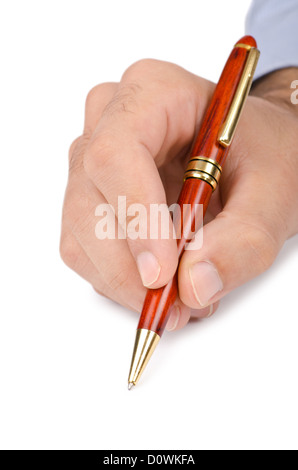 Business concept with hand writing on white Stock Photo