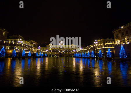 Christmas in Trieste, Italy's famous town square. Stock Photo