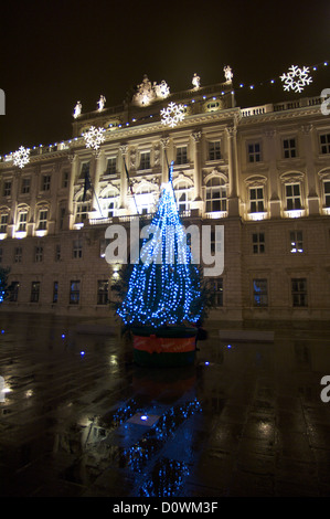 Christmas in Trieste, Italy's famous town square. Stock Photo