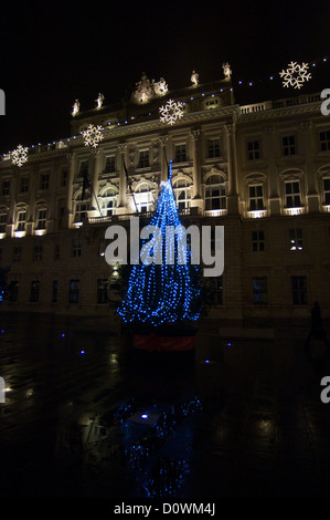 Christmas in Trieste, Italy's famous town square. Stock Photo