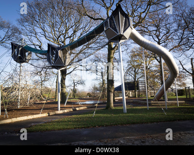 Large and elaborate children's climbing frame in Preston Park Stockton-on-Tees Stock Photo