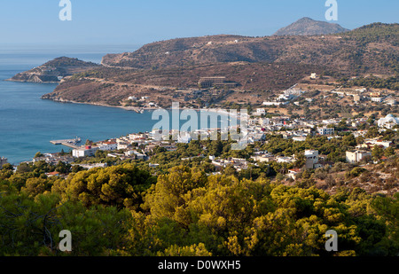 Aghia Marina fishing village at Aegina island in Greece Stock Photo