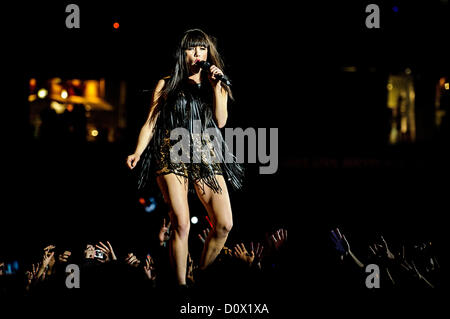 Dec. 1, 2012 - Toronto, Ontario, Canada - Canadian recording artist and singer-songwriter CARLY RAE JEPSEN performed at Rogers Centre in Toronto (Credit Image: © Igor Vidyashev/ZUMAPRESS.com) Stock Photo