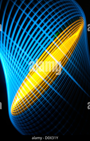 A blue and yellow abstract physiogram Stock Photo