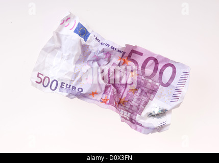 Berlin, Germany, crumpled 500-euro note Stock Photo