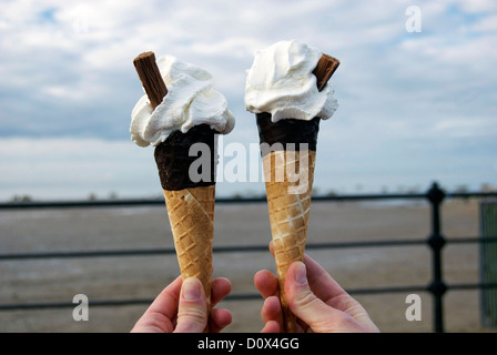 Two 99 flake ice creams Stock Photo