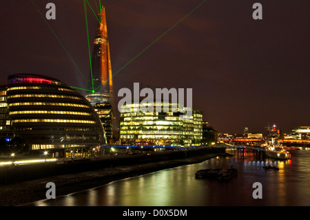 Thursday 5th June 2012, the opening night of The Shard, London and Europe's tallest building, complete with laser show and music Stock Photo