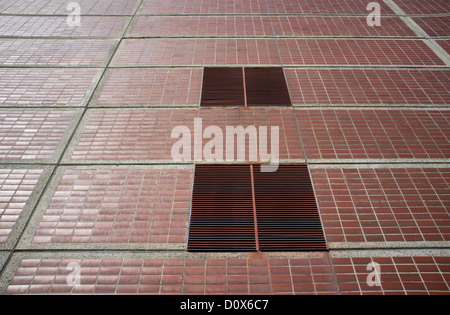 Tile wall with ventilation openings Stock Photo