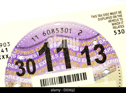 A UK tax disc Stock Photo