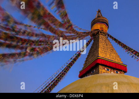 Boudhanath Stupa, Kathmandu, Kathmandu Valley, UNESCO World Heritage Site, Nepal Stock Photo