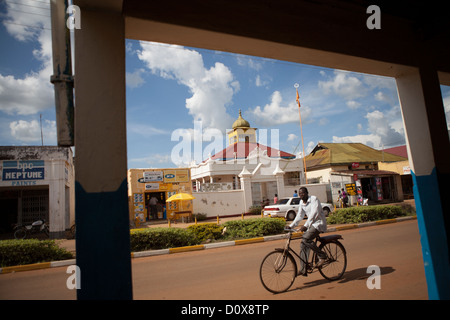 Street scene showing Sikh Temple - Soroti, Uganda, East Africa. Stock Photo