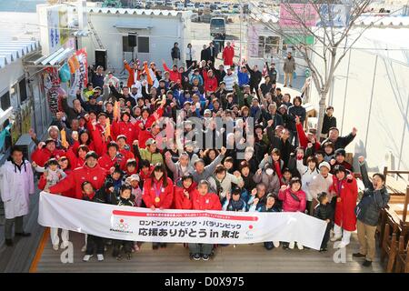 Natori, Miyagi, Japan. Japan Delegation (JPN),  DECEMBER 2, 2012 :  Japan Delegation of London Olympic & Paralympic Games  Friendship visit  in Ofunato, Iwate, Japan.  (Photo by AFLO SPORT) [1156] Stock Photo