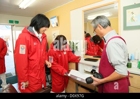 Natori, Miyagi, Japan. Japan Delegation (JPN),  DECEMBER 2, 2012 :  Japan Delegation of London Olympic & Paralympic Games  Friendship visit  in Ofunato, Iwate, Japan.  (Photo by AFLO SPORT) [1156] Stock Photo