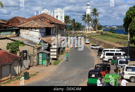 Street scene inside historic Galle Fort, Sri Lanka Stock Photo