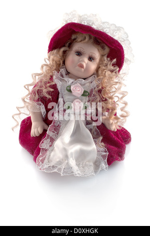 Ceramic doll on a white background Stock Photo