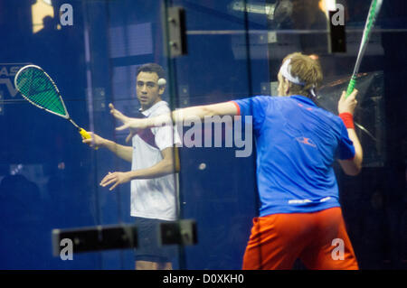 Men Finals of Cathay Pacific Sun Hung Kai Financial Hong Kong Squash Open 2012. Ramy Ashour vs James Willstrop, Ramy Ashour claimed the women's title. Hong Kong, Dec 2, 2012. Stock Photo