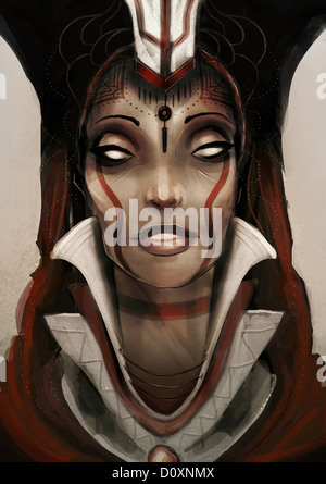 Tribal fantasy woman with headress Stock Photo