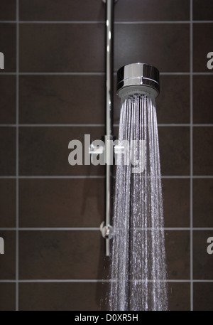 Running water in shower Stock Photo