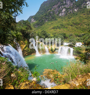 Ban Gioc - Detian waterfall in Vietnam Stock Photo