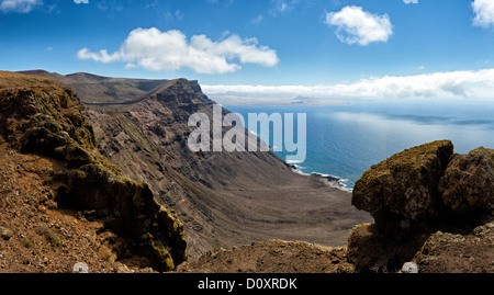 Spain, Lanzarote, Las Rositas, View, Mountains, Playa Del Risco 