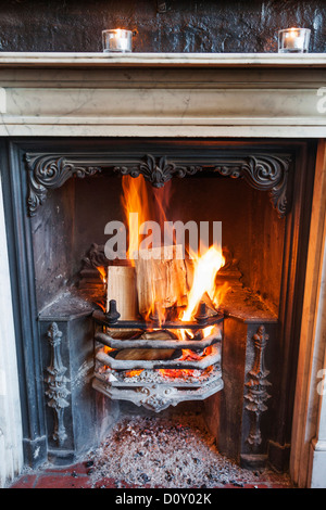 England, Fireplace Stock Photo