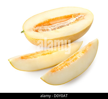 Melon with a slice isolated on a white background Stock Photo