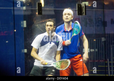 Men Finals of Cathay Pacific Sun Hung Kai Financial Hong Kong Squash Open 2012. Ramy Ashour vs James Willstrop, Ramy Ashour claimed the women's title. Hong Kong, Dec 2, 2012. Stock Photo