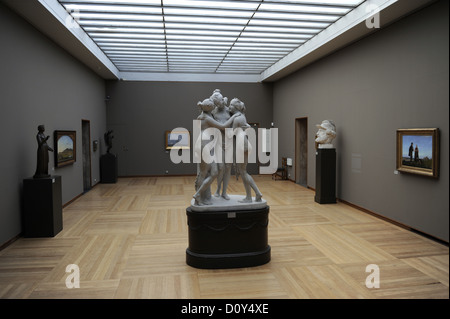Marble sculpture group of the Three Graces by the italian sculptor Antonio Canova (1757-1822). Ny Carlsberg Glyptotek. Denmark. Stock Photo