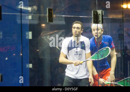 Men Finals of Cathay Pacific Sun Hung Kai Financial Hong Kong Squash Open 2012. Ramy Ashour vs James Willstrop, Ramy Ashour claimed the women's title. Hong Kong, Dec 2, 2012. Stock Photo