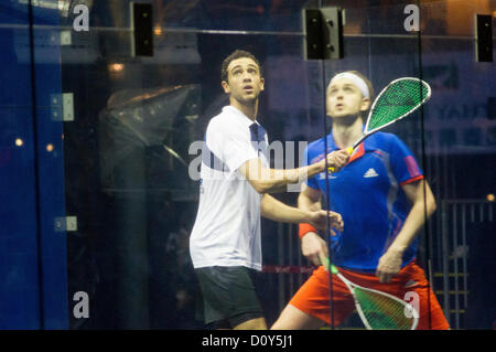 Men Finals of Cathay Pacific Sun Hung Kai Financial Hong Kong Squash Open 2012. Ramy Ashour vs James Willstrop, Ramy Ashour claimed the women's title. Hong Kong, Dec 2, 2012. Stock Photo