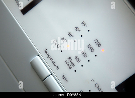 Modern washing machines and detergents run on lower temperature programmes, London Stock Photo