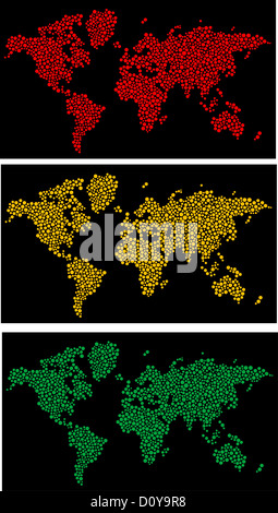 dotted world map Stock Photo