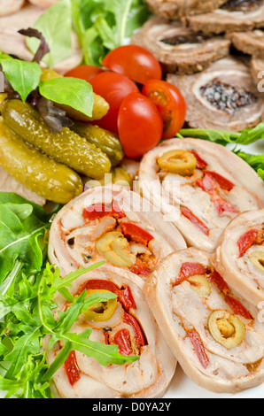 Cutting stuffed meat Stock Photo