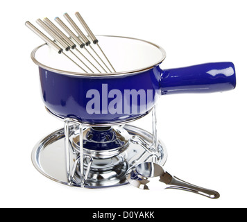 Fondue set isolated on a white background Stock Photo