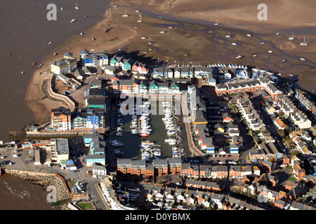 aerial view of Exmouth harbour marina in Devon Stock Photo