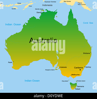 map of australian continent Stock Photo