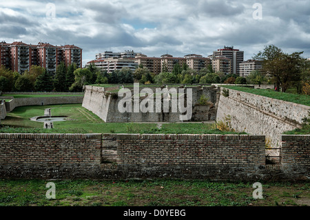 Moat of the citadel, in the Pamplona city of Navarra, Spain. Stock Photo