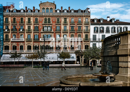 Iruña, famous and legendary Cafe in the Plaza del Castillo in Pamplona, Navarra, Spain, Europe Stock Photo