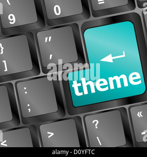 theme button on computer keyboard Stock Photo