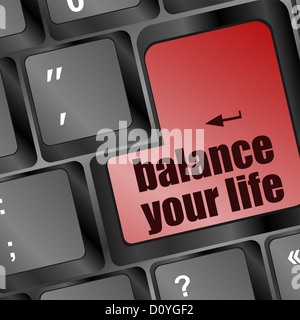 balance your life button on computer keyboard Stock Photo