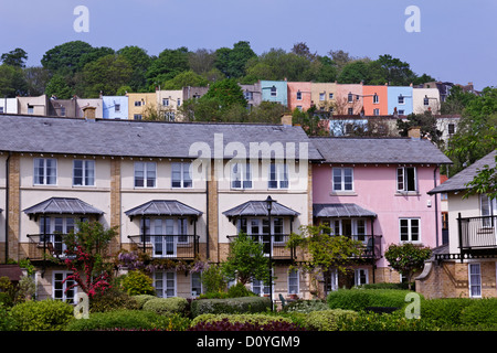 Colourful terraced houses at Harbourside, Bristol, Somerset Stock Photo