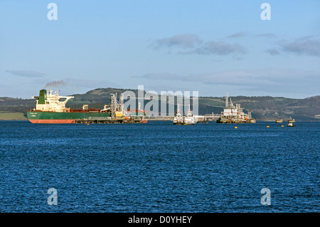 Oil tanker Titan Glory moored at Hound Point Oil Terminal on the Firth of Forth near South Queensferry in Scotland Stock Photo