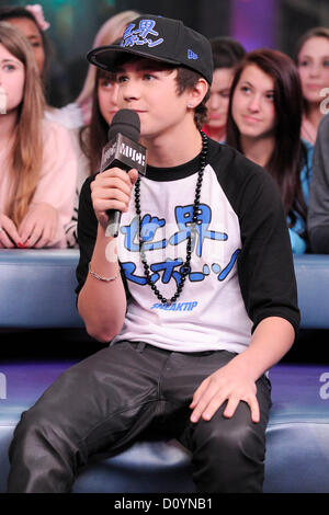 December 3, 2012. Toronto, Canada.  American pop singer Austin Mahone first time appearances on a Canadian TV show on CTV Much Music New.Music.Live for an interview and performance. Stock Photo