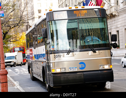 New York City Public Transportation BXM7 Express Bus, Manhattan, New York City, USA Stock Photo