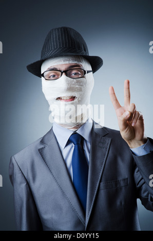 Man covered in medical bandages Stock Photo