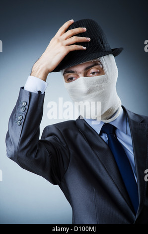 Man covered in medical bandages Stock Photo