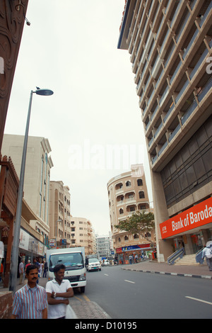 Editorial photo of the Bank of Baroda in Dubai, United Arab Emirates Stock Photo