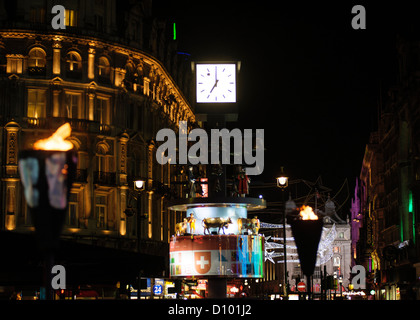 The swiss clock on the night of the  UK Premiere of LIFE OF PI on 03/12/2012 at  Leicester Square, London. Stock Photo